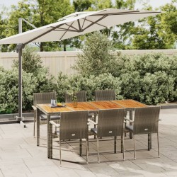 vidaXL Set comedor jardín 7 pzas y cojines ratán sintético gris