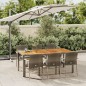 vidaXL Set comedor jardín 7 pzas y cojines ratán sintético gris vidaXL Set comedor jardín 7 pzas y cojines ratán sintético gris