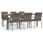 vidaXL Set comedor jardín 7 pzas y cojines ratán sintético gris vidaXL Set comedor jardín 7 pzas y cojines ratán sintético gris