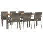 vidaXL Set comedor jardín 7 pzas y cojines ratán sintético gris vidaXL Set comedor jardín 7 pzas y cojines ratán sintético gris