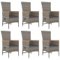 vidaXL Set comedor jardín 7 pzas y cojines ratán sintético gris vidaXL Set comedor jardín 7 pzas y cojines ratán sintético gris