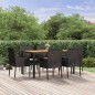 vidaXL Set de comedor de jardín 7 pzas y cojines ratán sintético negro vidaXL Set de comedor de jardín 7 pzas y cojines ratán sintético negro