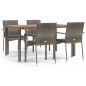 vidaXL Set comedor de jardín 5 piezas con cojines ratán sintético gris vidaXL Set comedor de jardín 5 piezas con cojines ratán sintético gris