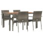 vidaXL Set comedor de jardín 5 piezas con cojines ratán sintético gris vidaXL Set comedor de jardín 5 piezas con cojines ratán sintético gris