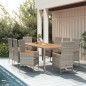 vidaXL Set comedor jardín 9 pzas y cojines ratán sintético gris vidaXL Set comedor jardín 9 pzas y cojines ratán sintético gris