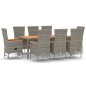 vidaXL Set comedor jardín 9 pzas y cojines ratán sintético gris vidaXL Set comedor jardín 9 pzas y cojines ratán sintético gris