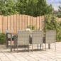 vidaXL Set comedor jardín 7 pzas y cojines ratán sintético gris vidaXL Set comedor jardín 7 pzas y cojines ratán sintético gris
