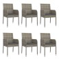 vidaXL Set comedor jardín 7 pzas y cojines ratán sintético gris vidaXL Set comedor jardín 7 pzas y cojines ratán sintético gris
