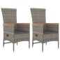 vidaXL Set comedor de jardín 3 piezas con cojines ratán sintético gris vidaXL Set comedor de jardín 3 piezas con cojines ratán sintético gris