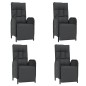vidaXL Set de muebles jardín 5 pzas con cojines ratán sintético negro