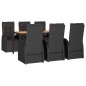 vidaXL Juego comedor jardín 7 pzas madera acacia ratán sintético negro vidaXL Juego comedor jardín 7 pzas madera acacia ratán sintético negro