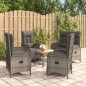 vidaXL Set comedor de jardín 5 piezas con cojines ratán sintético gris vidaXL Set comedor de jardín 5 piezas con cojines ratán sintético gris