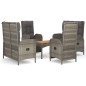 vidaXL Set comedor de jardín 5 piezas con cojines ratán sintético gris vidaXL Set comedor de jardín 5 piezas con cojines ratán sintético gris