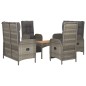vidaXL Set comedor de jardín 5 piezas con cojines ratán sintético gris vidaXL Set comedor de jardín 5 piezas con cojines ratán sintético gris