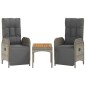 vidaXL Set comedor de jardín 5 piezas con cojines ratán sintético gris vidaXL Set comedor de jardín 5 piezas con cojines ratán sintético gris