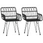 vidaXL Juego de comedor de jardín 3 piezas ratán sintético negro vidaXL Juego de comedor de jardín 3 piezas ratán sintético negro
