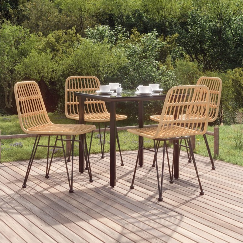 vidaXL Juego de comedor de jardín 5 piezas ratán sintético vidaXL Juego de comedor de jardín 5 piezas ratán sintético