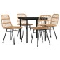vidaXL Juego de comedor de jardín 5 piezas ratán sintético vidaXL Juego de comedor de jardín 5 piezas ratán sintético
