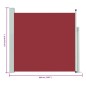 vidaXL Toldo lateral retráctil de jardín rojo 170x300 cm