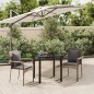 vidaXL Set comedor jardín 3 pzas y cojines ratán sintético negro gris vidaXL Set comedor jardín 3 pzas y cojines ratán sintético negro gris