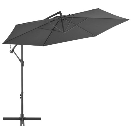 vidaXL Sombrilla voladiza con poste de aluminio 300 cm gris antracita