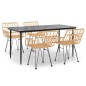 vidaXL Juego de comedor de jardín 5 piezas ratán sintético
