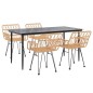vidaXL Juego de comedor de jardín 5 piezas ratán sintético