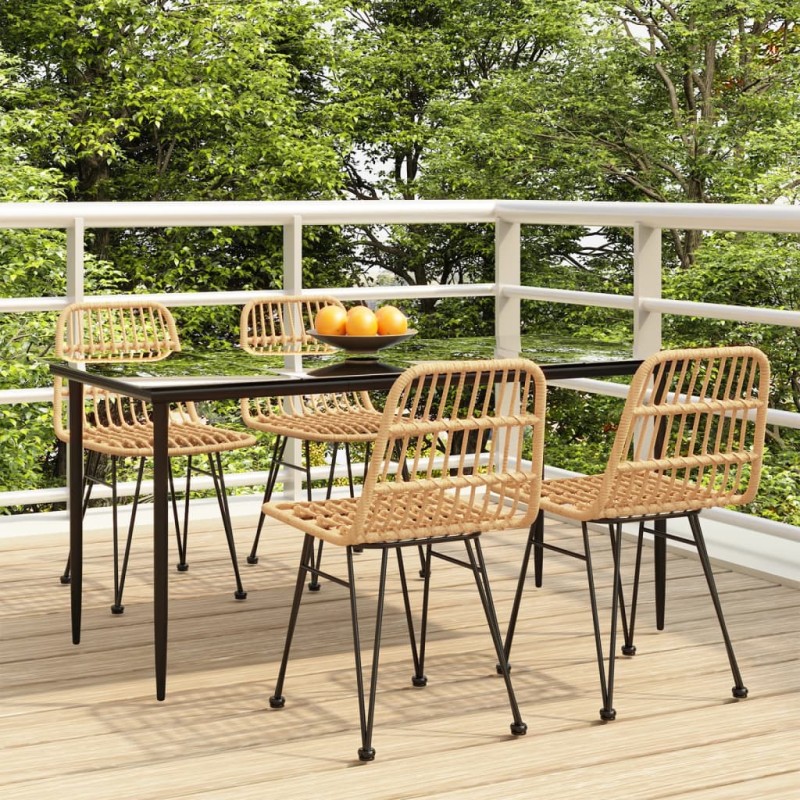 vidaXL Juego de comedor de jardín 5 piezas ratán sintético vidaXL Juego de comedor de jardín 5 piezas ratán sintético