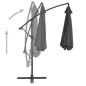 vidaXL Sombrilla voladiza con poste de aluminio 300 cm gris antracita vidaXL Sombrilla voladiza con poste de aluminio 300 cm gris antracita