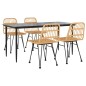 vidaXL Juego de comedor de jardín 5 piezas ratán sintético vidaXL Juego de comedor de jardín 5 piezas ratán sintético