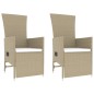 vidaXL Juego de muebles jardín 3 piezas acero y ratán sintético beige vidaXL Juego de muebles jardín 3 piezas acero y ratán sintético beige
