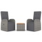 vidaXL Juego muebles jardín 3 pzas madera acacia ratán sintético gris vidaXL Juego muebles jardín 3 pzas madera acacia ratán sintético gris