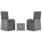 vidaXL Juego muebles jardín 3 pzas madera acacia ratán sintético gris vidaXL Juego muebles jardín 3 pzas madera acacia ratán sintético gris