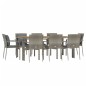 vidaXL Set comedor jardín 9 pzas y cojines ratán sintético gris vidaXL Set comedor jardín 9 pzas y cojines ratán sintético gris