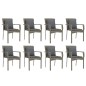 vidaXL Set comedor jardín 9 pzas y cojines ratán sintético gris vidaXL Set comedor jardín 9 pzas y cojines ratán sintético gris