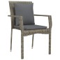 vidaXL Set comedor jardín 9 pzas y cojines ratán sintético gris vidaXL Set comedor jardín 9 pzas y cojines ratán sintético gris