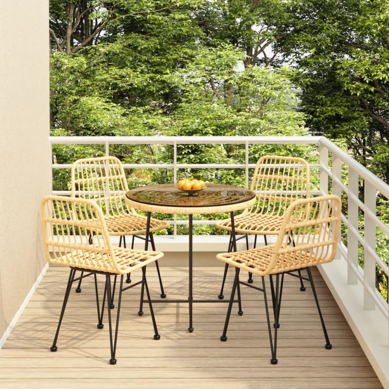vidaXL Juego de comedor de jardín 5 piezas ratán sintético vidaXL Juego de comedor de jardín 5 piezas ratán sintético