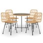 vidaXL Juego de comedor de jardín 5 piezas ratán sintético vidaXL Juego de comedor de jardín 5 piezas ratán sintético