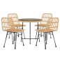 vidaXL Juego de comedor de jardín 5 piezas ratán sintético vidaXL Juego de comedor de jardín 5 piezas ratán sintético