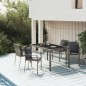 vidaXL Set comedor de jardín 5 piezas con cojines ratán sintético gris vidaXL Set comedor de jardín 5 piezas con cojines ratán sintético gris