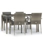 vidaXL Set comedor de jardín 5 piezas con cojines ratán sintético gris vidaXL Set comedor de jardín 5 piezas con cojines ratán sintético gris