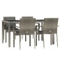 vidaXL Set comedor de jardín 5 piezas con cojines ratán sintético gris vidaXL Set comedor de jardín 5 piezas con cojines ratán sintético gris