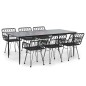 vidaXL Juego de comedor de jardín 7 piezas ratán sintético negro vidaXL Juego de comedor de jardín 7 piezas ratán sintético negro