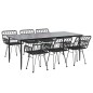 vidaXL Juego de comedor de jardín 7 piezas ratán sintético negro vidaXL Juego de comedor de jardín 7 piezas ratán sintético negro