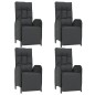 vidaXL Set de muebles jardín 5 pzas con cojines ratán sintético negro vidaXL Set de muebles jardín 5 pzas con cojines ratán sintético negro