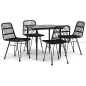 vidaXL Juego de comedor de jardín 5 piezas ratán sintético negro vidaXL Juego de comedor de jardín 5 piezas ratán sintético negro