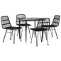 vidaXL Juego de comedor de jardín 5 piezas ratán sintético negro vidaXL Juego de comedor de jardín 5 piezas ratán sintético negro