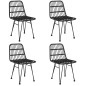 vidaXL Juego de comedor de jardín 5 piezas ratán sintético negro vidaXL Juego de comedor de jardín 5 piezas ratán sintético negro