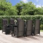 vidaXL Set de comedor de jardín 7 pzas y cojines ratán sintético negro vidaXL Set de comedor de jardín 7 pzas y cojines ratán sintético negro