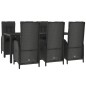 vidaXL Set de comedor de jardín 7 pzas y cojines ratán sintético negro vidaXL Set de comedor de jardín 7 pzas y cojines ratán sintético negro